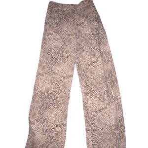 Babaton Snake Print Trousers - Gray and Cream